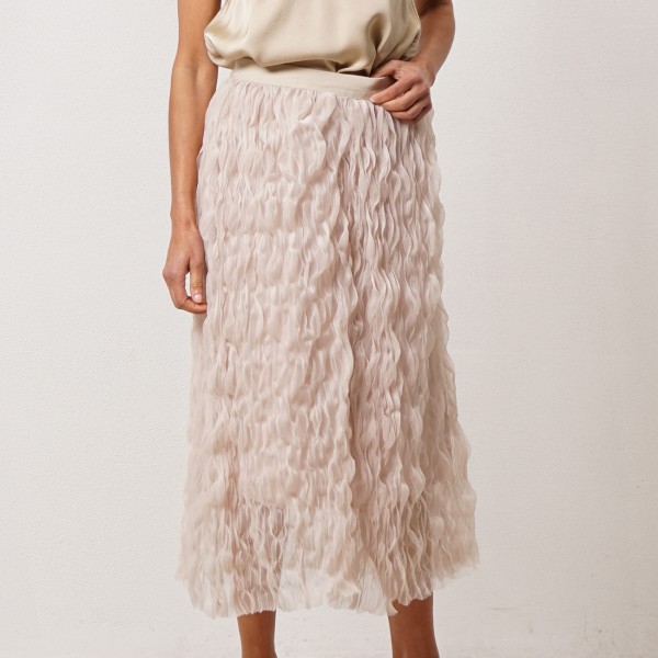 Lined skirt with elastic waistband