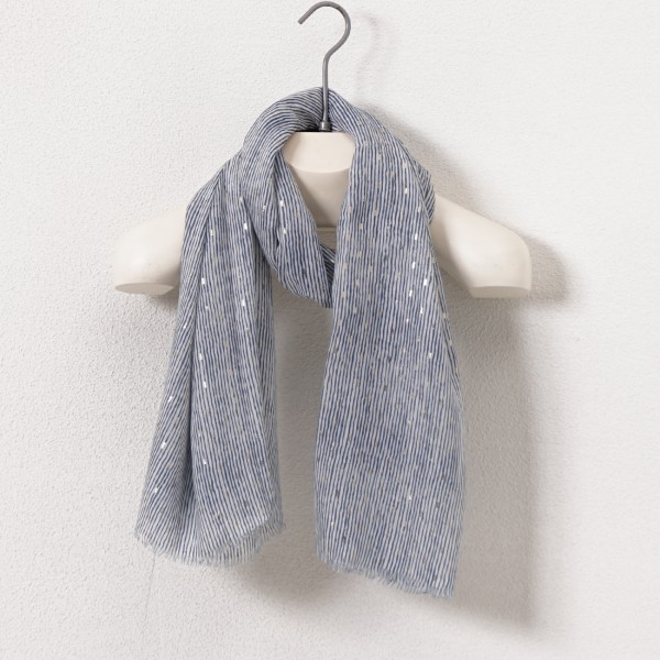 Striped scarf with dashes (shine)
