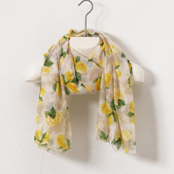 Lemon scarf with stripes (shine)