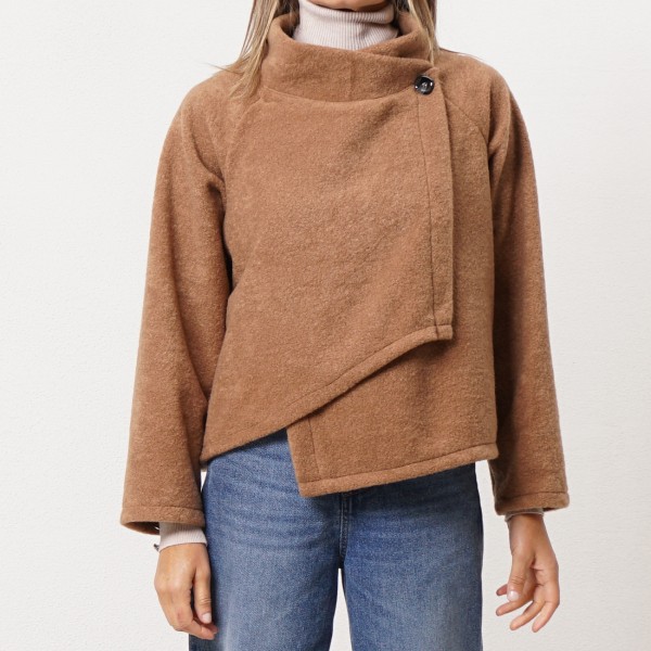 Asymmetrical wool jacket