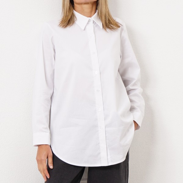 poplin blouse with elastane