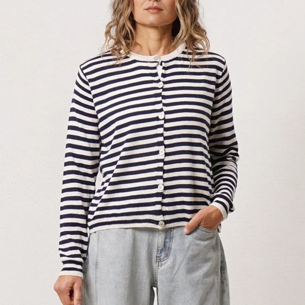 Striped knit jacket (100% cotton)