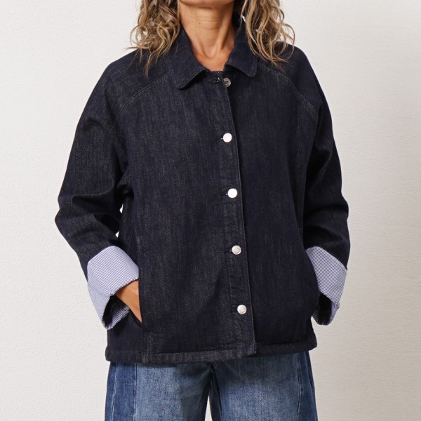 Denim jacket with striped lining (premium)