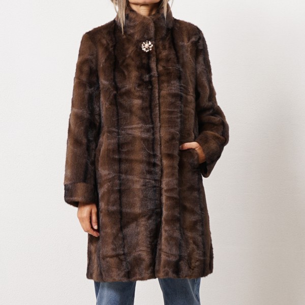 mink fur coat (synthetic)