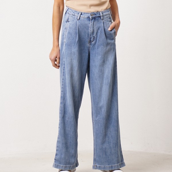 Vintage denim wide-leg pants