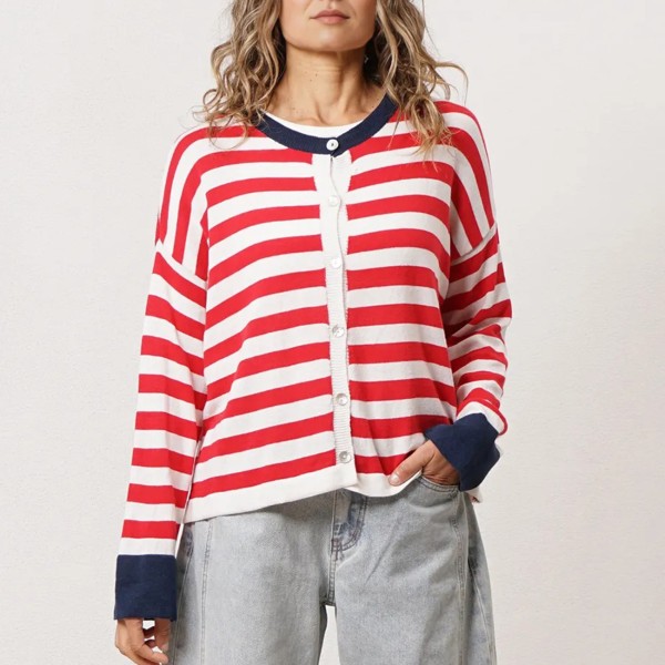 Striped knit cardigan (rapport)