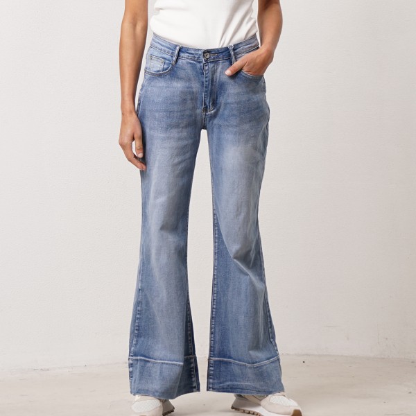 Vintage denim wide-leg pants