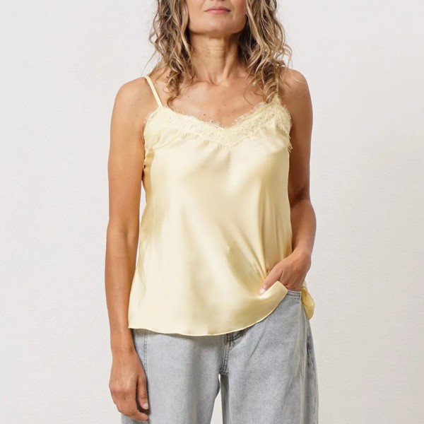 Satin top with lace