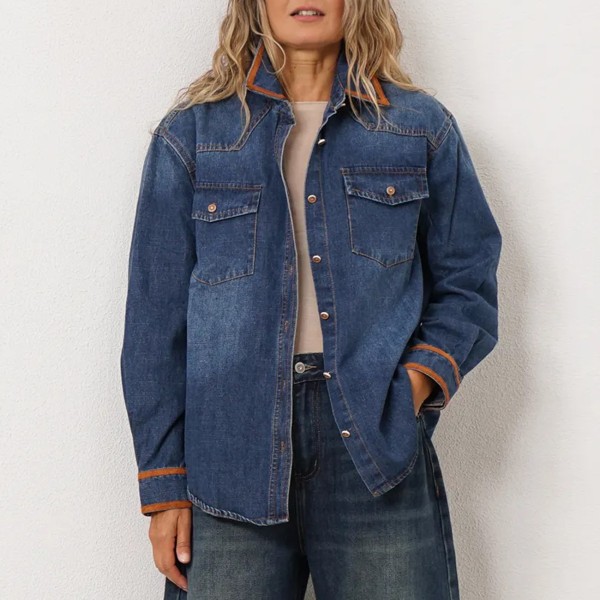 denim shirt with/appliqués
