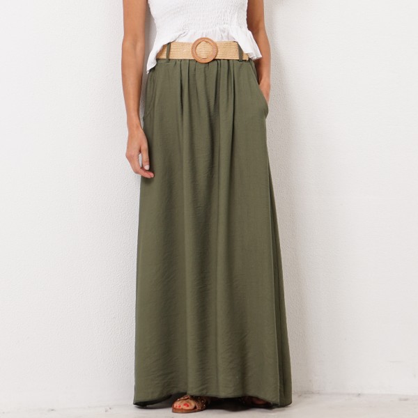 crepe skirt with elastic waistband