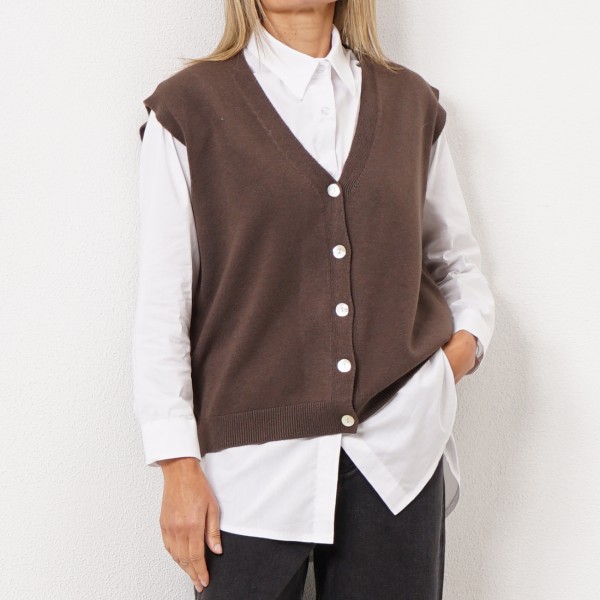 knitted vest with cashmere