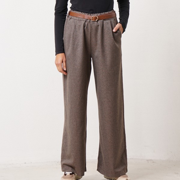wide-leg trousers in a knit fabric