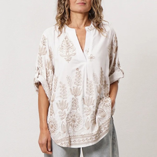 Tunic with gold embroidery