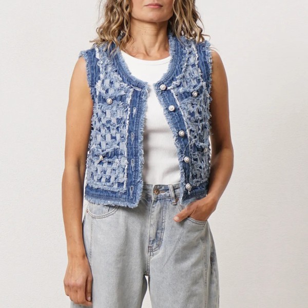 Vintage denim vest (distressed)