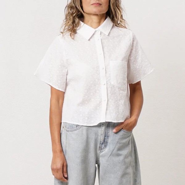 Embroidered blouse with pocket