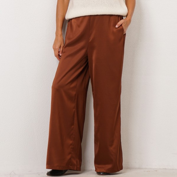 Satin wide-leg pants
