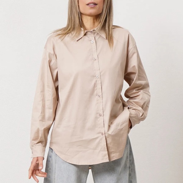 Poplin blouse with elastane