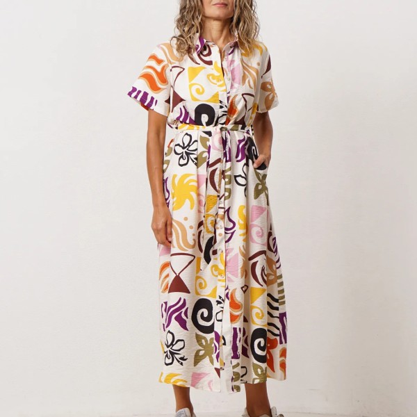 Printed crepe dress