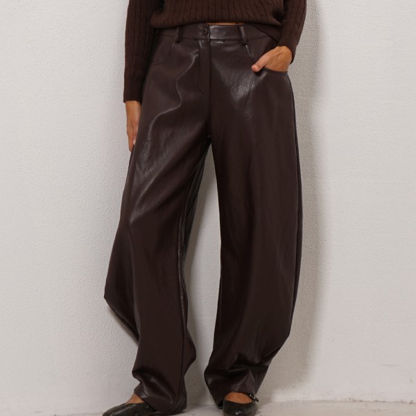 balloon pants in eco-leather