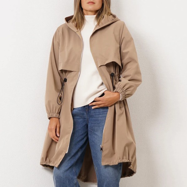 Parka with hood (adjustable ties)