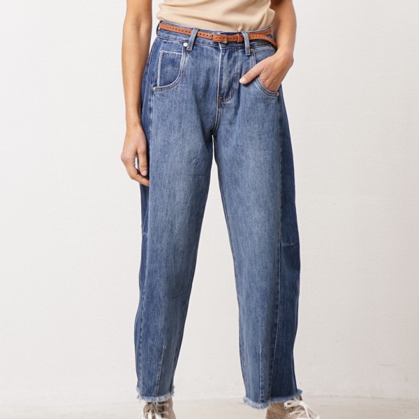 Vintage denim wide-leg pants