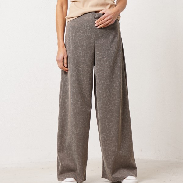 Melange wide-leg pants