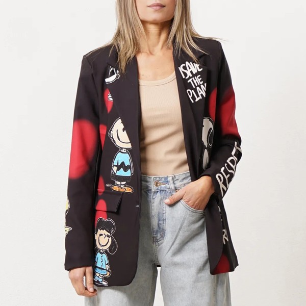 Lined overlay blazer
