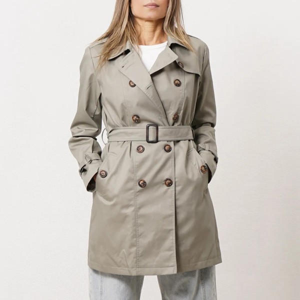 woven gabardine with belt
