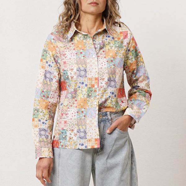 Printed 100% cotton blouse