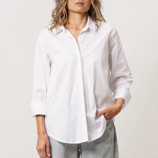 Poplin blouse with embroidery
