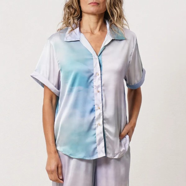 Satin-trimmed blouse