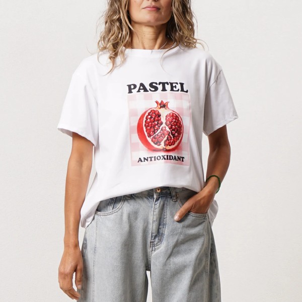 Cotton/elastane t-shirt (print)