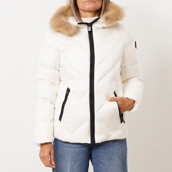 Down parka with natural fur
