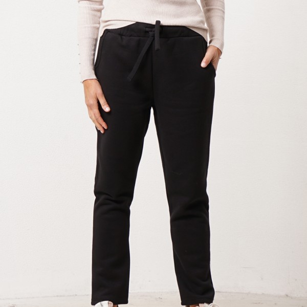 Cotton pants with brushed finish