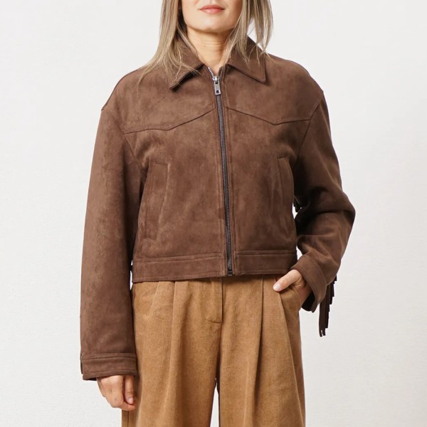 suede jacket with fringe