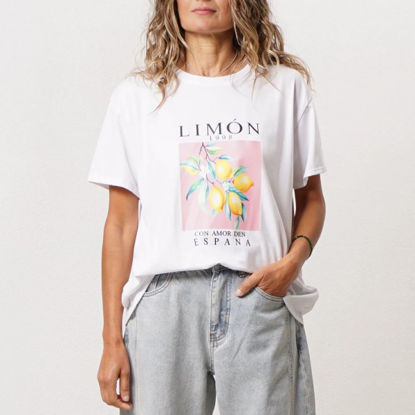 Cotton/elastane t-shirt (print)