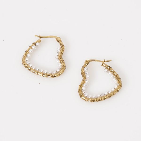 stainless steel earrings with pearls (surgical steel) nickel-free