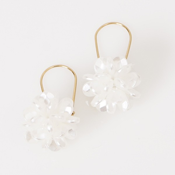 Stainless steel earrings with mother-of-pearl