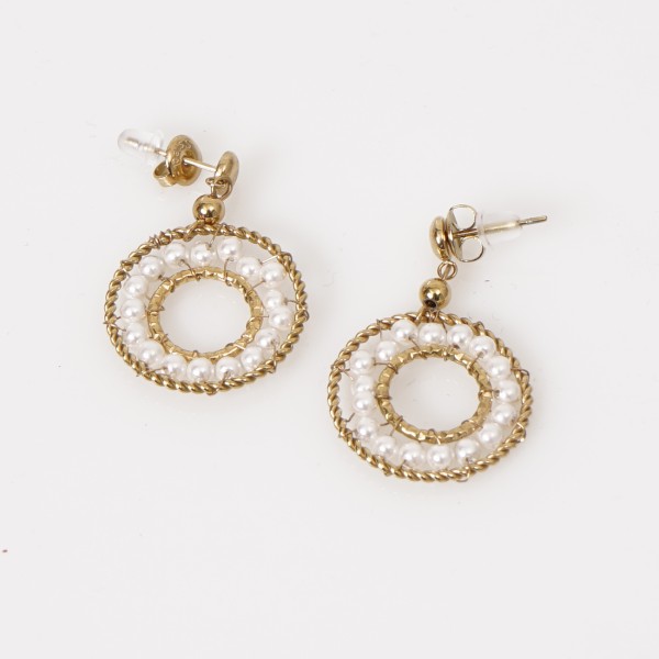stainless steel earrings with pearls (surgical steel) nickel-free