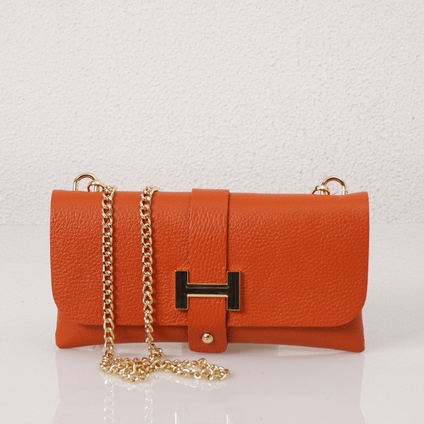 Leather fanny pack with straps (gold chains)