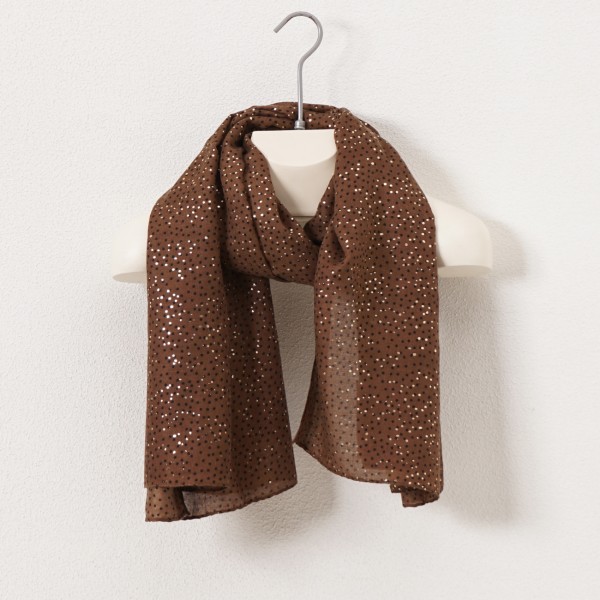 Printed scarf with lurex