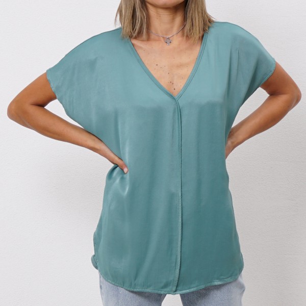 satin blouse with spandex