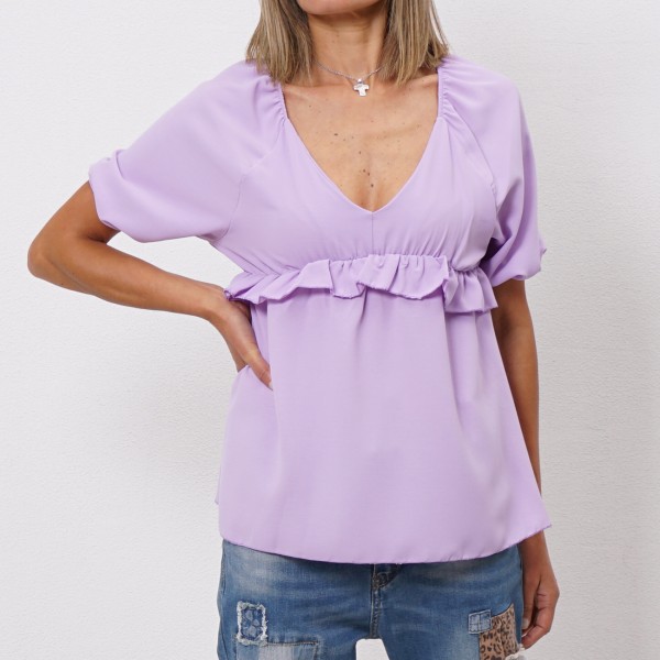 blouse with frills