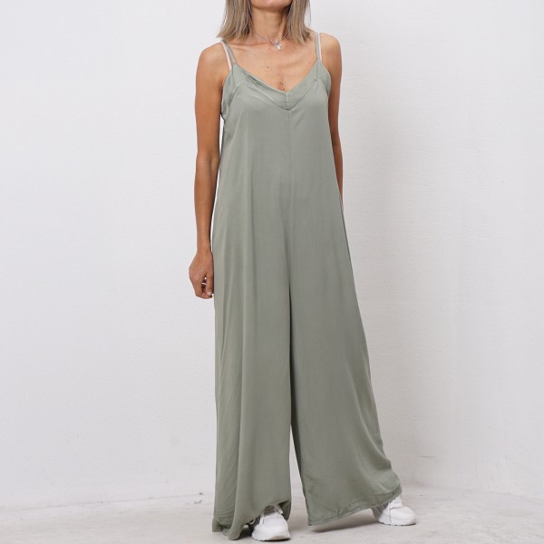 viscose jumpsuit with satin application