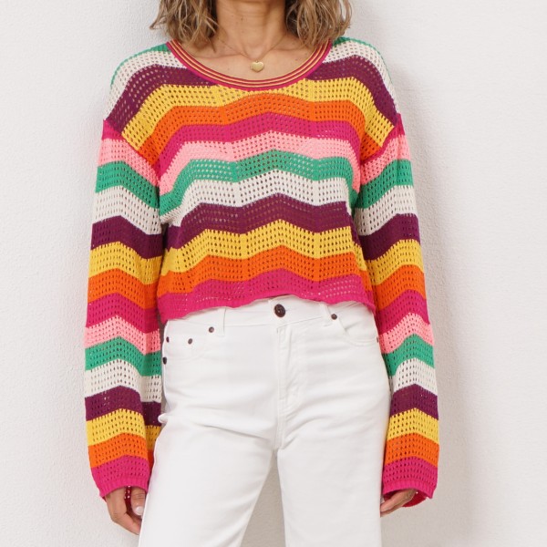 multicolor knit sweater