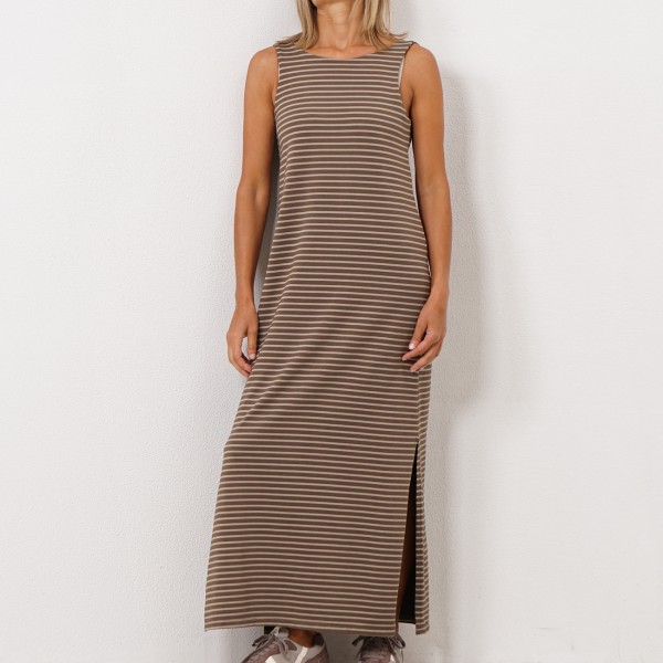 viscose stripe dress with elastane