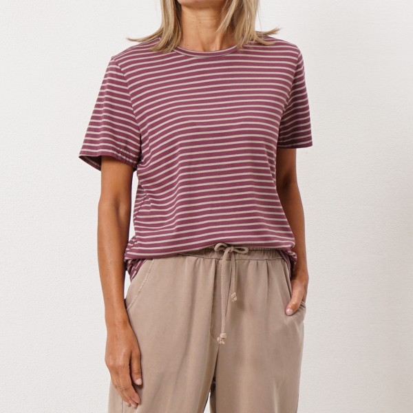 stripe t shirt with elastane