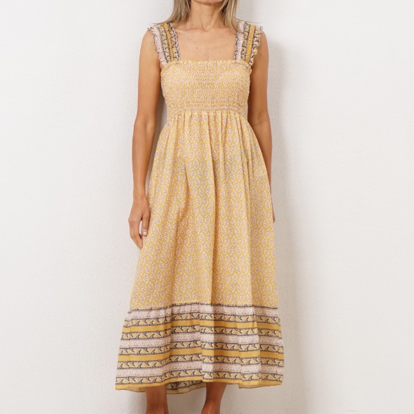 Viscose dress with elastics