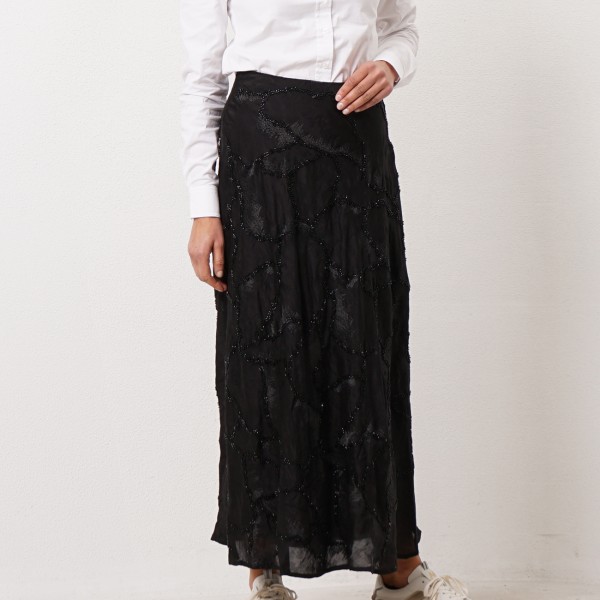 embroidered skirt with beading + lining (premium)