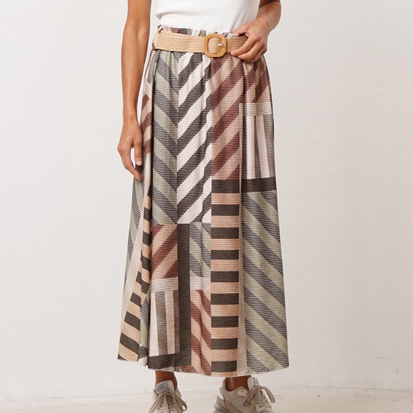 A-line skirt (geometric print)